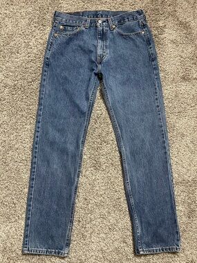 Levi's 505 Regular Fit Medium Wash Straight Leg Denim Workwear Jeans Size 32x32